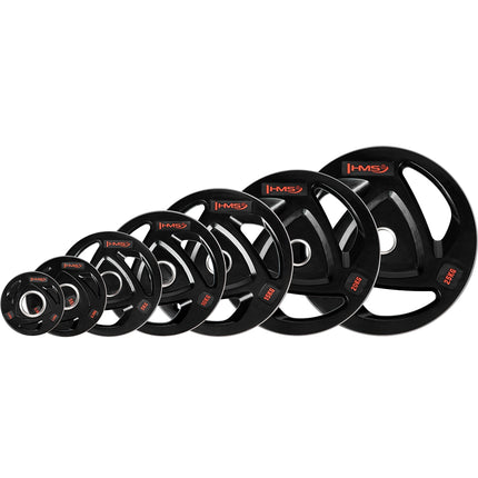 25 kg juodas olimpinis svorio diskas