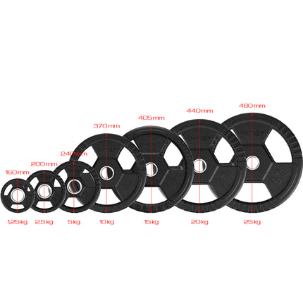 25 kg olimpinis svorio diskas, juodas