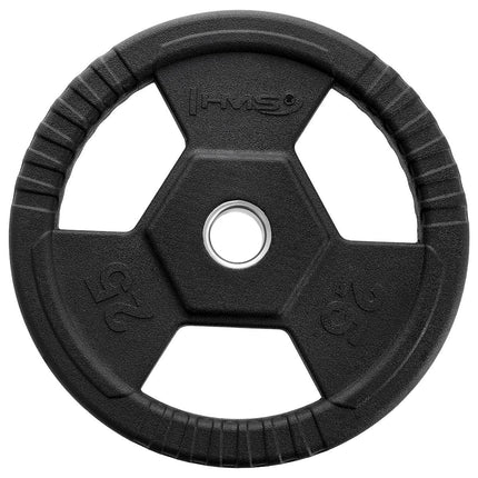 25 kg olimpinis svorio diskas, juodas
