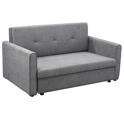 2-seater sofa bed with storage and back cushion, grey