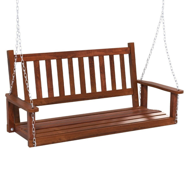 Dvivietės medinės sūpynės verandai, reguliuojamos grandinės, 230 kg keliamoji galia