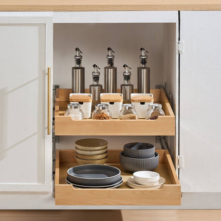 2-Tier Pull-Out Cabinet Organizer, 20W x 21D, Soft-Close