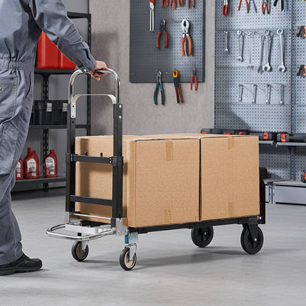 2-in-1 Folding Hand Truck Dolly, 500 lb, Adjustable Handle