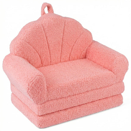 Vaikiška 2 viename sofa-lova, rožinis meškiukas, sulankstoma