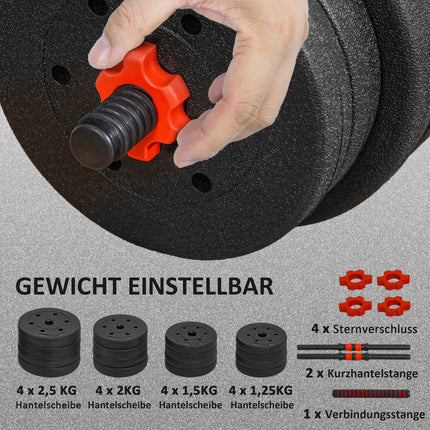Adjustable Dumbbell & Barbell Set, 30 kg, Home Gym Use