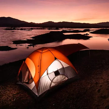 2in1 sulankstomas turistinis žibintas - mėlynas