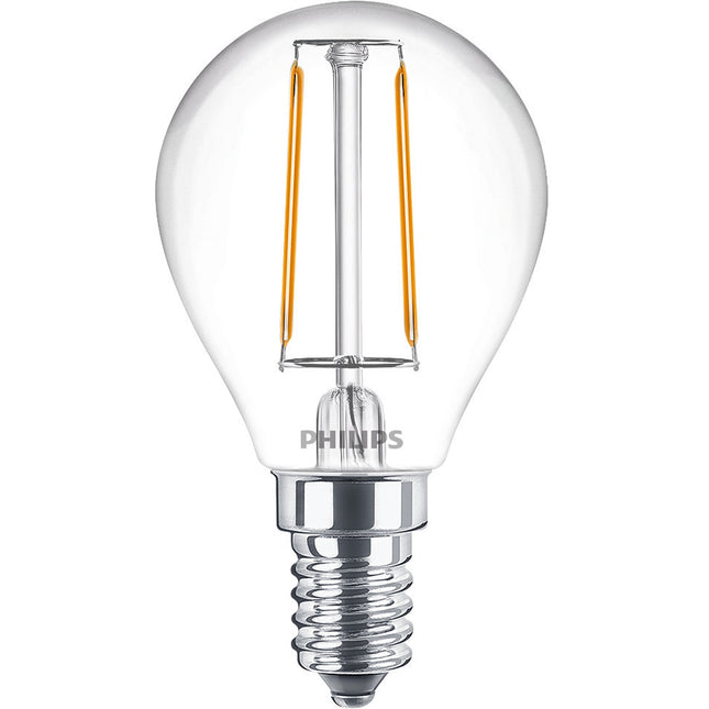 2-pack LED E14 Globe 2W (25W) Clear 250lm
