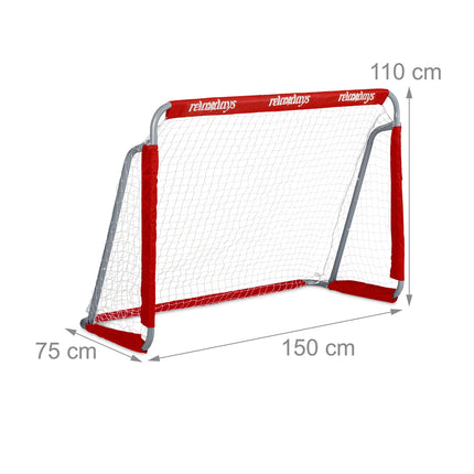 2 raudoni futbolo vartai