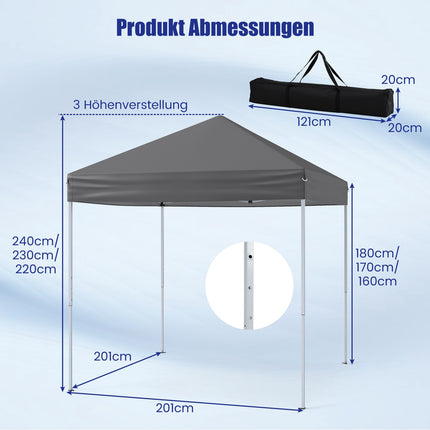 2 x 2 m vandeniui atsparus išskleidžiamas paviljonas su UV apsauga 50+