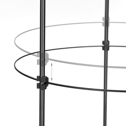 2x augalų atramos su žiedais, 120 cm