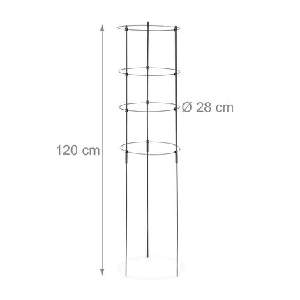 2x augalų atramos su žiedais, 120 cm