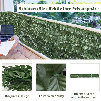 300 x 100 cm dirbtinė augalų siena, gebenės lapai, privatumo užsklanda, gyvatvorė, augalas, apsaugantis nuo vėjo