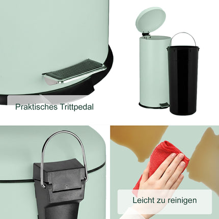 30 litrų metalinė ir plastikinė virtuvės šiukšliadėžė su pedalu