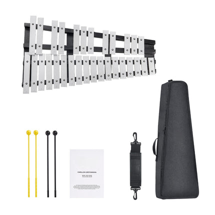 30-Note Glockenspiel Bell Kit with Mallets, Carry Bag
