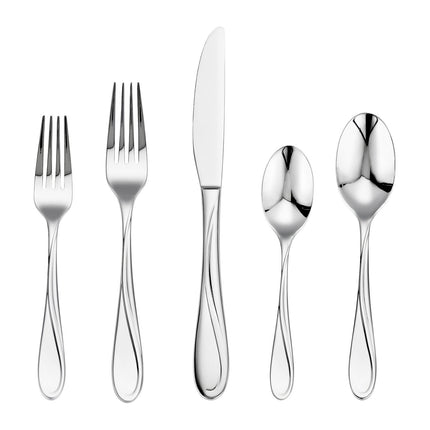 30-Piece Stainless Steel Flatware Set, Service for 6, Dishwasher Safe