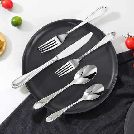 30-Piece Stainless Steel Flatware Set, Service for 6, Dishwasher Safe