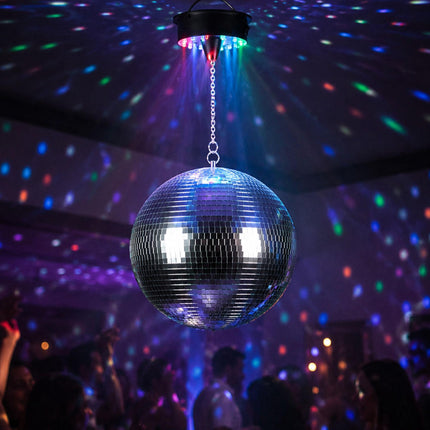30 cm disko kamuolys su varikliu ir LED šviesos efektais