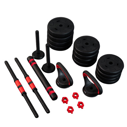 30 kg reguliuojamo svorio hantelių rinkinys, 6 viename