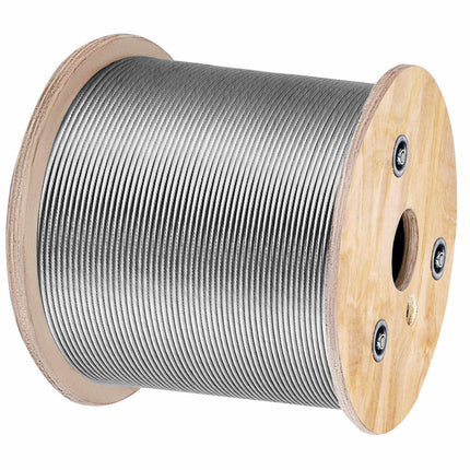 3/16 In 7x19 304 Stainless Steel Wire Rope, 500 Ft