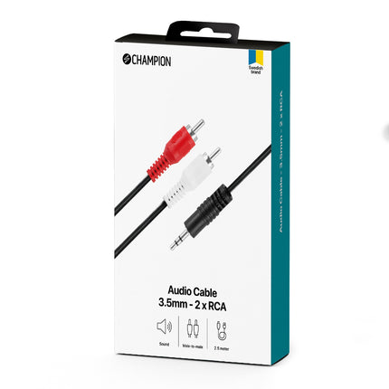 3.5mm - 2 RCA Male-Male 2.5m
