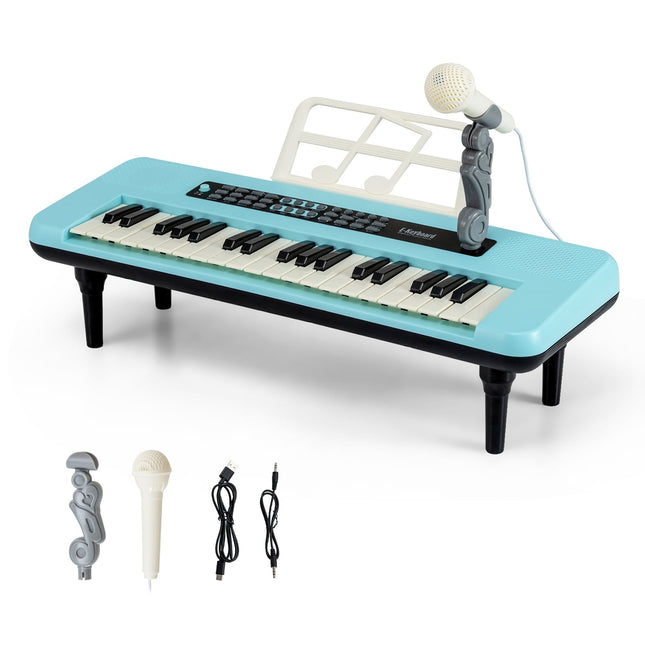 37 klavišų vaikiškas skaitmeninis pianinas su mikrofonu ir stovu