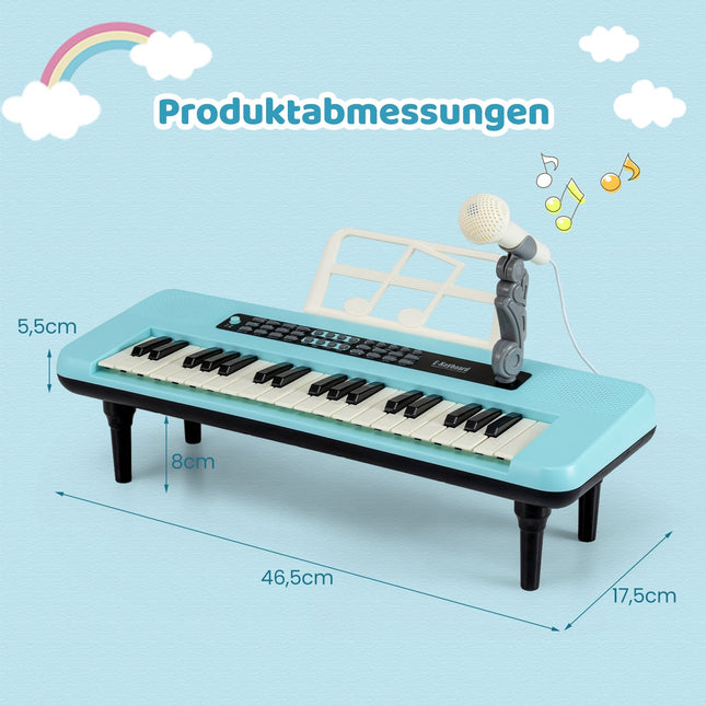 37 klavišų vaikiškas skaitmeninis pianinas su mikrofonu ir stovu