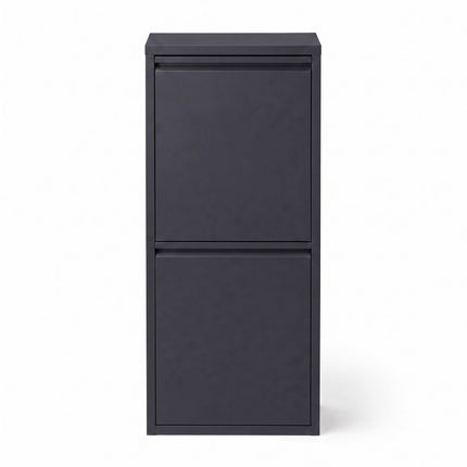 3-Compartment Waste Bin 40 l with Tipping Function, Anthracite, Wall-Mountable