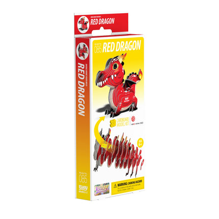 3D kartono modelių rinkinys - raudonojo drakono surinkimo amatas