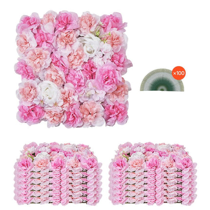 3D Flower Wall Panels, 12 Pack 15x15 Inch, Pink PE
