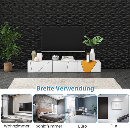 3D sienų plokštės, juodo rombo raštas, 100 vnt. pakuotė, 9 m² padengimas