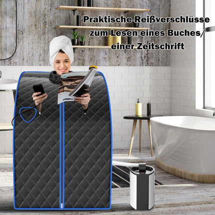 3 l 1000 W mini garinė pirtis su rūko funkcija, namų pirtis, 78 x 87 x 101 cm, juoda
