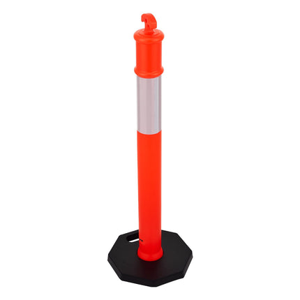3-Pack 1140 mm Traffic Delineator Posts, Weighted Base