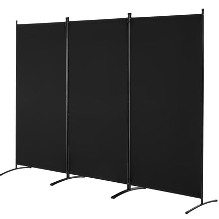 3-Panel Folding Room Divider Privacy Screen, Black