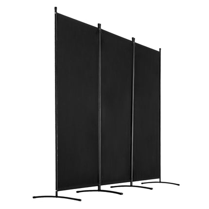 3-Panel Folding Room Divider Privacy Screen, Black
