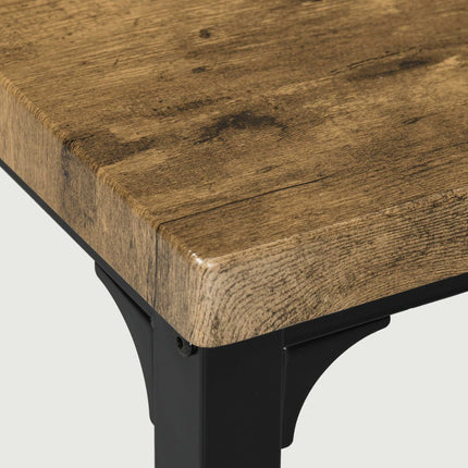3 dalių valgomojo komplektas, stalas ir 2 kėdės, MDF ir metalas, rudas