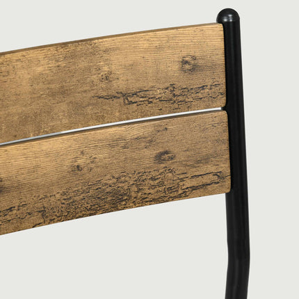 3 dalių valgomojo komplektas, stalas ir 2 kėdės, MDF ir metalas, rudas