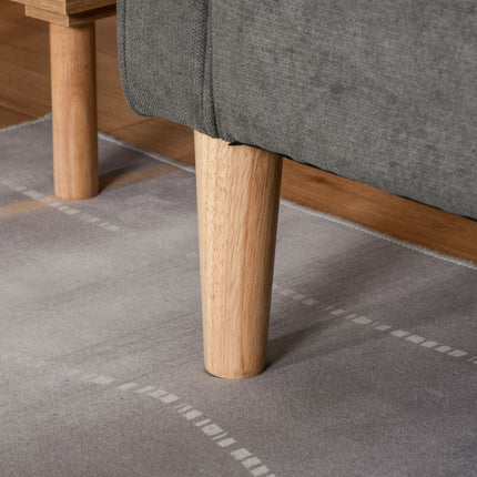 Trivietė sofa, audinė, dvigulė sofa, nuimama su pagalvėlėmis, guminė mediena, medvilnė, pilka, 166,5 x 62 x 82 cm