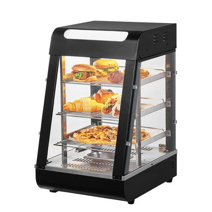 3-Tier Commercial Food Warmer Display Case, 57L, Temp Control