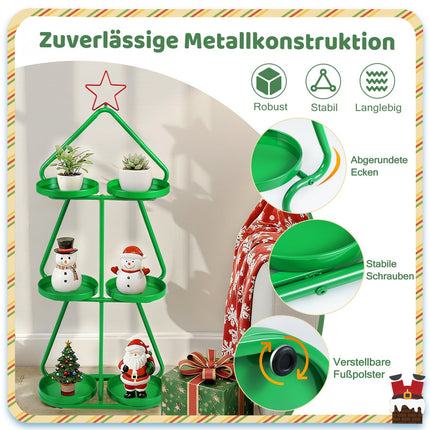 3 pakopų metalinis augalų stovas - Kalėdų eglutės dizainas