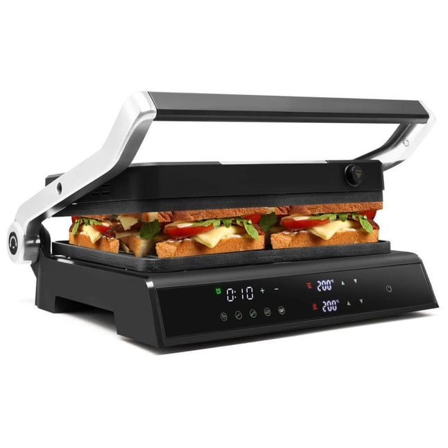 3 viename 1800 W panini presuojamas grilis su nepridegančiomis plokštelėmis, elektrinis grilis