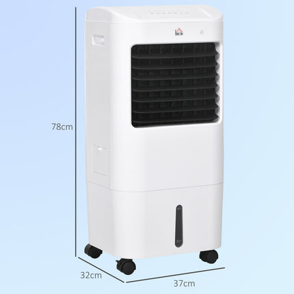 3 viename mobilus oro kondicionierius su oro drėkinimu, vandens aušinimu, 15 l, 60° osciliacinis oro kondicionierius-oro aušintuvas su 7,5 val. laikmačiu, nuotolinio valdymo pultu, LED ekranu, 20? Baltas, 37 x 32 x 78 cm