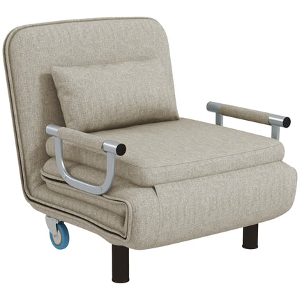 3 viename miegamoji sofa-lova su lovos funkcija, sulankstoma kėdė su 3 lygių reguliuojamu atlošu, ratukais, plieniniu rėmu, keliamoji galia 120 kg, svetainei, pilka