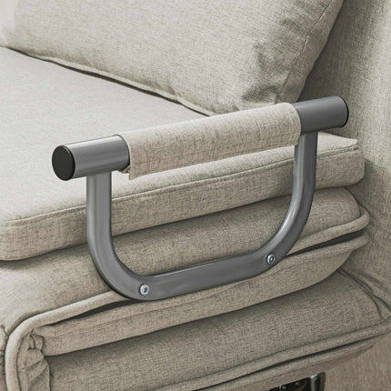 3 viename miegamoji sofa-lova su lovos funkcija, sulankstoma kėdė su 3 lygių reguliuojamu atlošu, ratukais, plieniniu rėmu, keliamoji galia 120 kg, svetainei, pilka