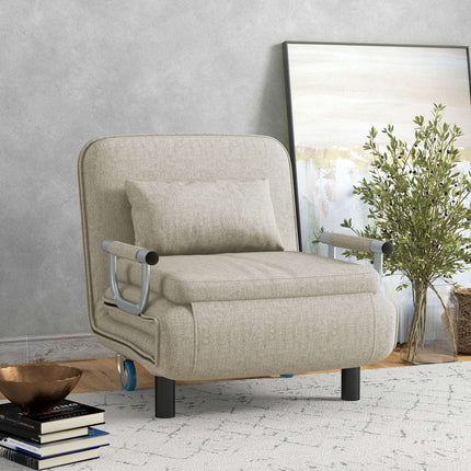 3 viename miegamoji sofa-lova su lovos funkcija, sulankstoma kėdė su 3 lygių reguliuojamu atlošu, ratukais, plieniniu rėmu, keliamoji galia 120 kg, svetainei, pilka