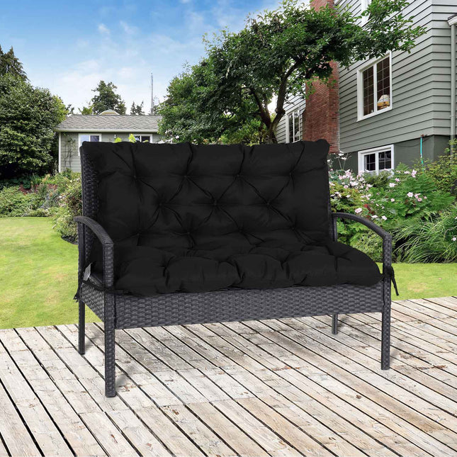 Trivietės suoliuko pagalvėlė 100x98x8 cm, suoliuko pagalvėlė su dirželiais, sėdynės pagalvėlė, lauko/vidaus kėdės pagalvėlė, sėdynės pagalvėlė, sėdynės pagalvėlė, suoliuko pagalvėlė sodo baldams, suoliukas verandos sūpynėms, juod