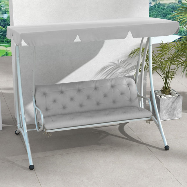 Trivietės suoliuko pagalvėlė 150x98x8 cm, suoliuko pagalvėlė su dirželiais, sėdynės pagalvėlė, lauko/vidaus kėdės pagalvėlė, sėdynės pagalvėlė, sėdynės pagalvėlė, suoliuko pagalvėlė sodo baldams, verandos sūpynės, šviesiai pilka