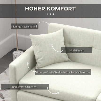 3-seat sofa with armrests & side pocket, upholstered