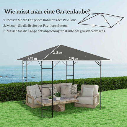3x3 m paviljono pakaitinis stogelis, atsparus vandeniui, UPF30+