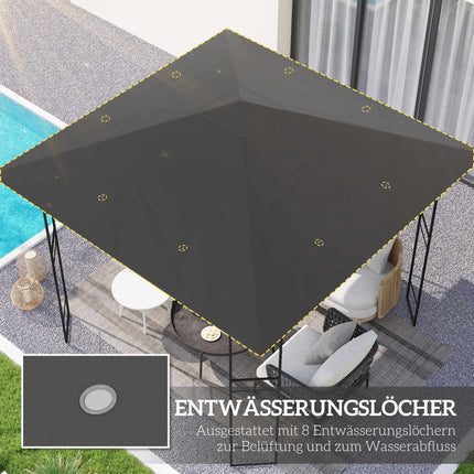 3x3 m paviljono pakaitinis stogelis, atsparus vandeniui, UPF30+