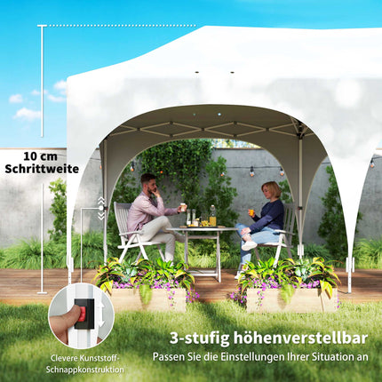 3x6 m išskleidžiamas paviljonas su šonais, reguliuojamu stogu, krepšiu